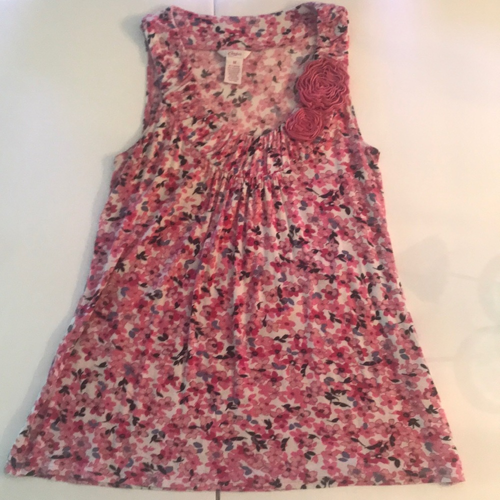 Candies floral print blouse ribbon rose trim